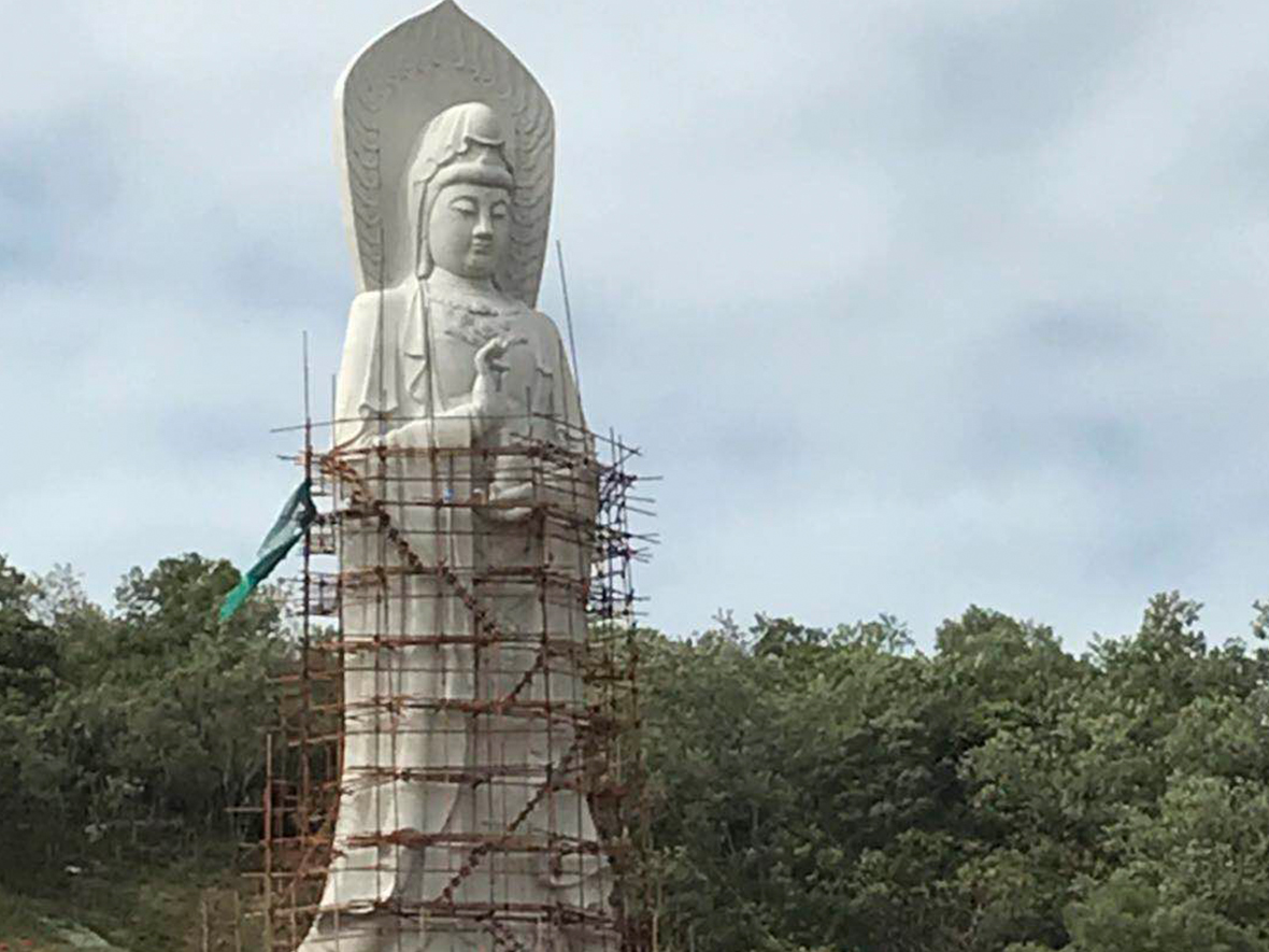 廣東陽江寺廟觀音雕塑整體石雕工程